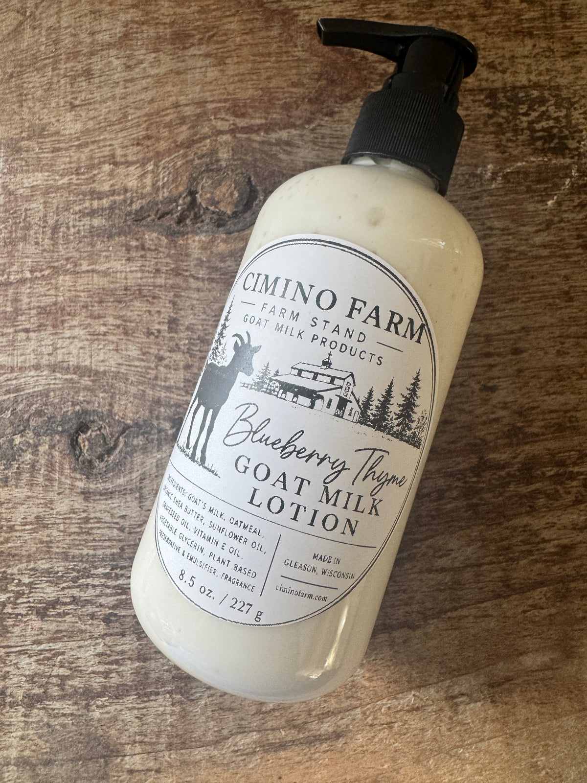 Blueberry Thyme Goat Milk Lotion 8.5 oz bottle