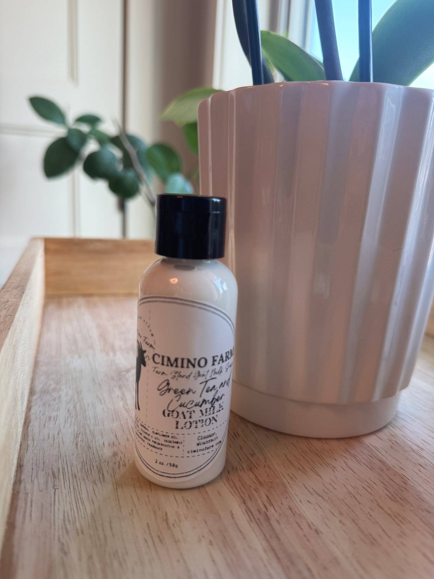 Green Tea and Cucumber Goat Milk lotion 2oz Bottle