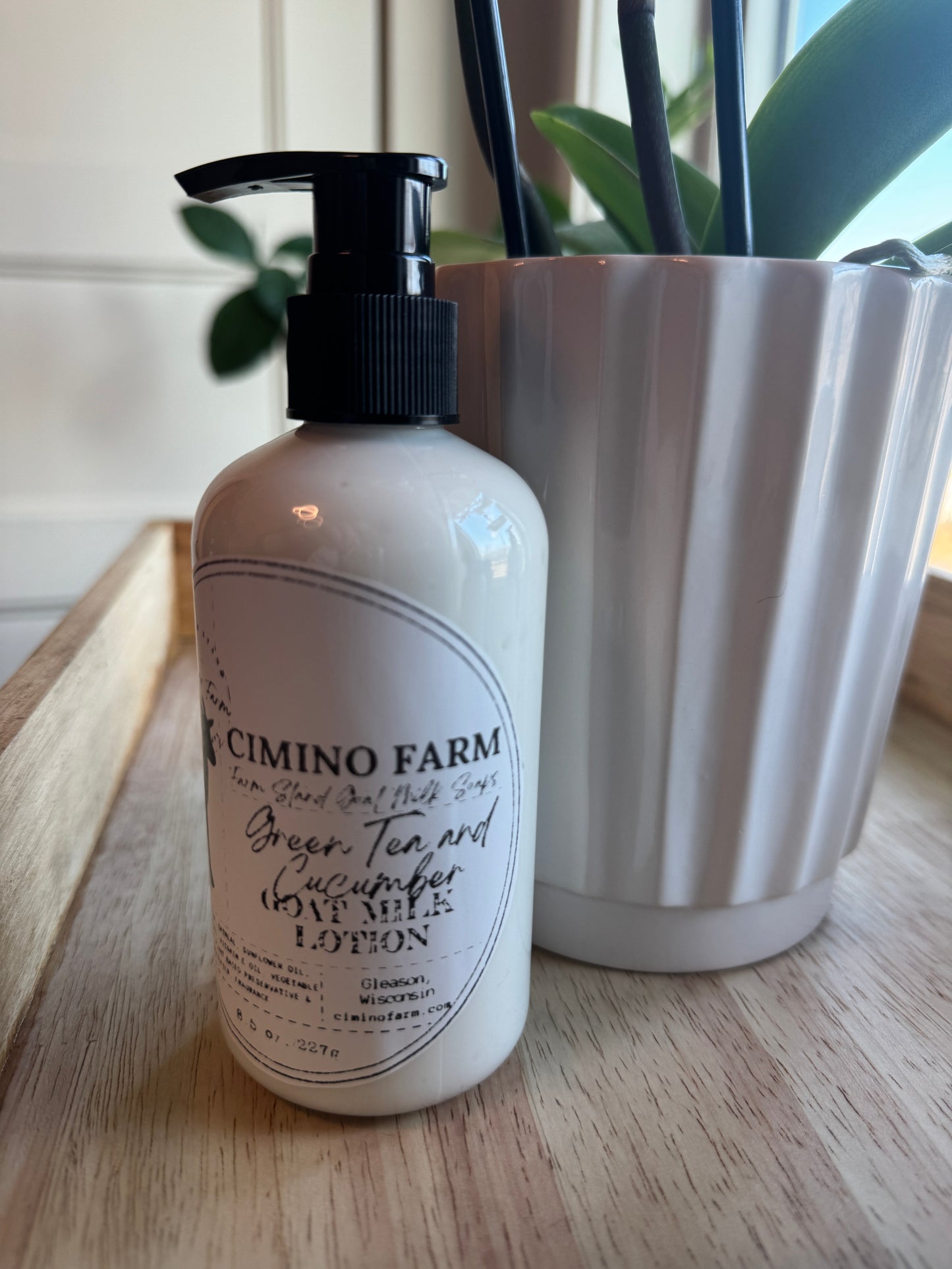 Green Tea and Cucumber Goat Milk Lotion 8.5oz Bottle