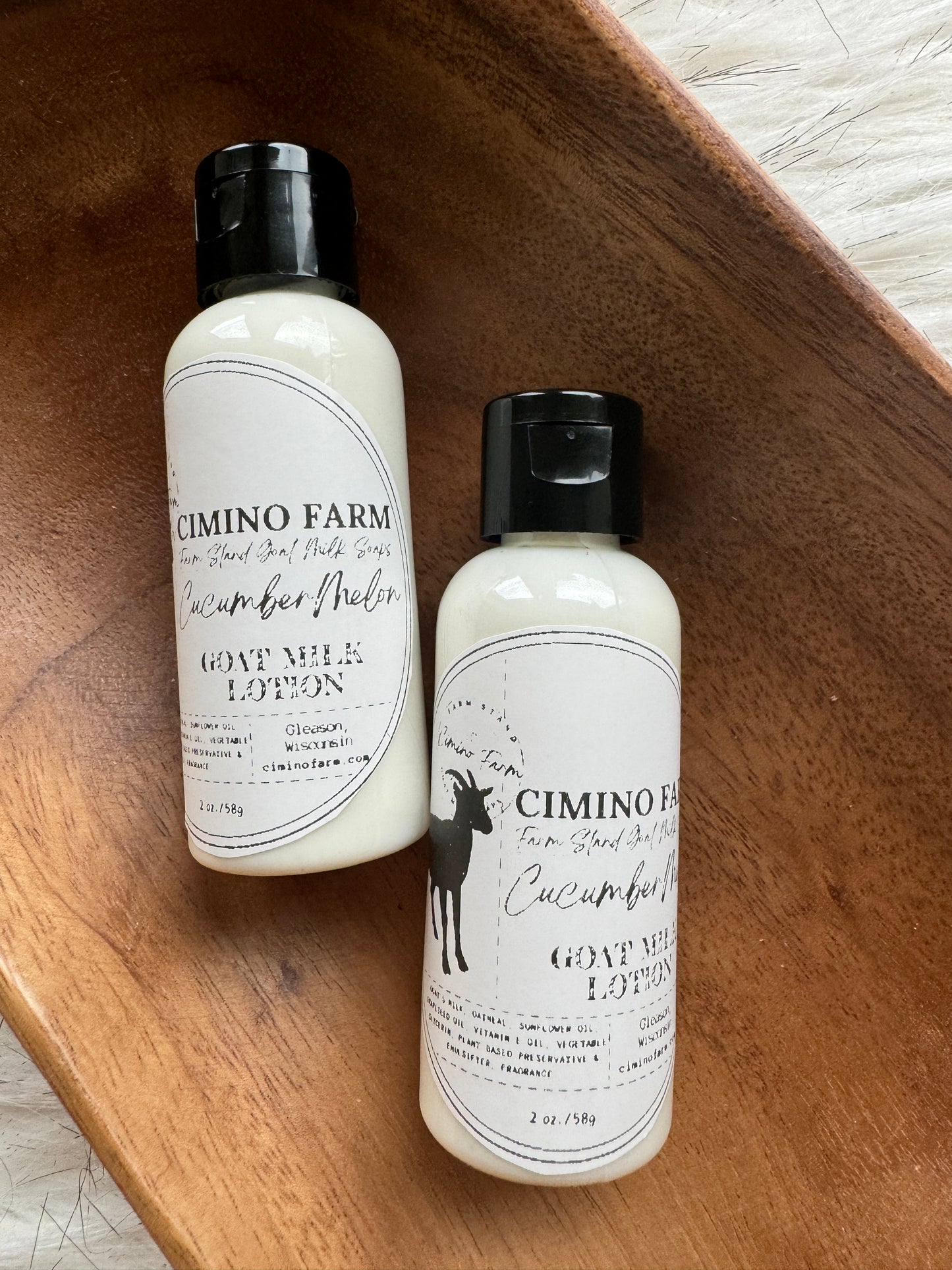 Cucumber Melon Goat Milk Lotion 2oz Bottle