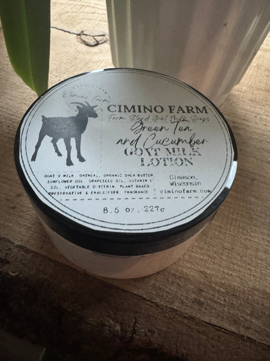 Green Tea and Cucumber Goat Milk Lotion 8.5oz Tub